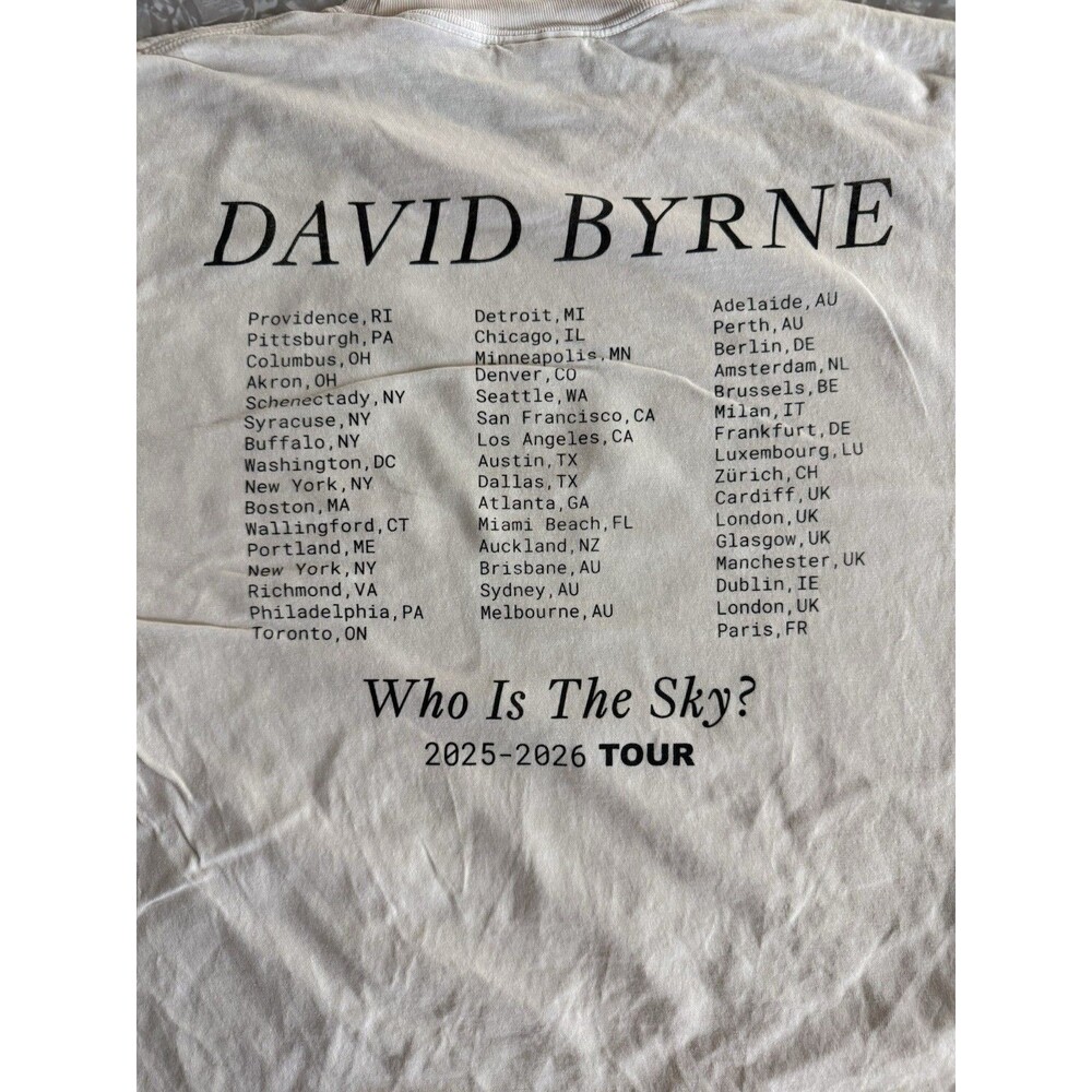 Comfort Colors David Byrne Who Is The Sky? Tour Heavyweight Tee White - XL - Picture 7 of 7